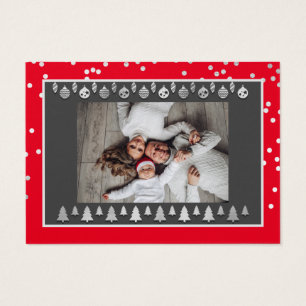 Merry Christmas Happy New Year Name Red Silver