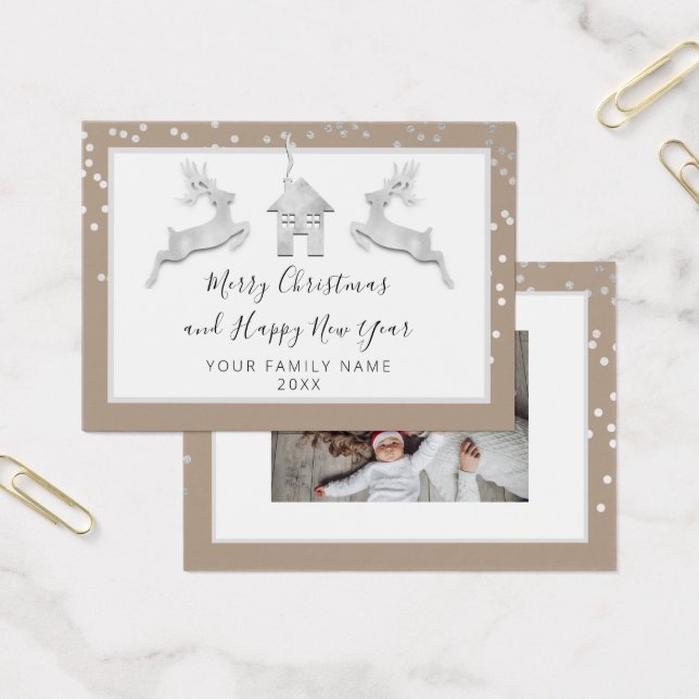 Merry Christmas Happy New Year Name White Ivory (Office)