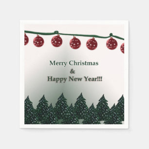 Merry Christmas, Happy New Year Napkin