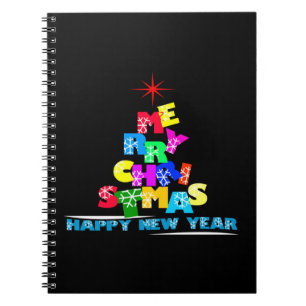 Merry Christmas Happy New Year Notebook