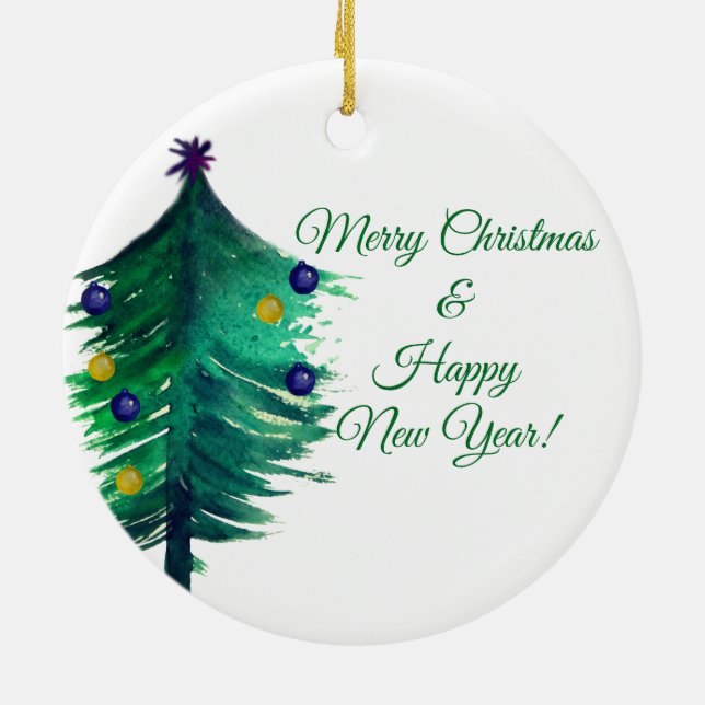 Merry Christmas, Happy New Year Ornament (Back)