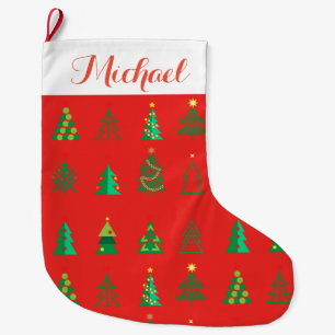 Merry Christmas & Happy New Year! Ornamental Large Christmas Stocking