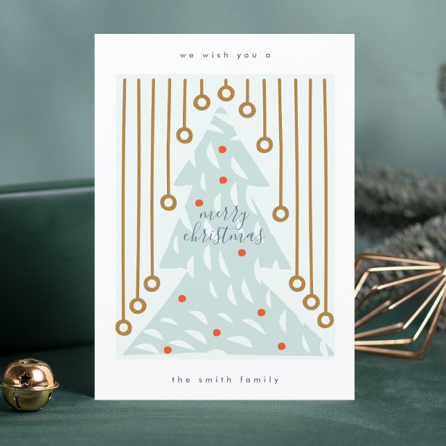 Merry Christmas | Happy New Year Pastel Tree Holiday Card (Creator Uploaded)