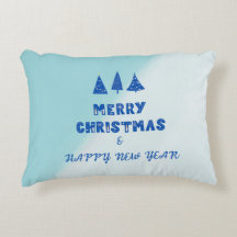 Merry Christmas & Happy New Year Pattern Pillow