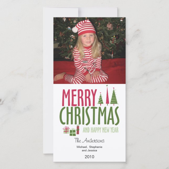 Merry Christmas & Happy New Year Photo Card (Front)