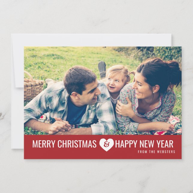 Merry Christmas & Happy New Year Photo Greeting Holiday Card (Front)