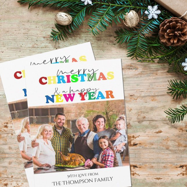Merry Christmas & Happy New Year Photo Holiday Card (Merry Christmas & Happy New Year Photo Holiday Card)
