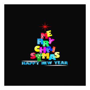 Merry Christmas Happy New Year Photo Print