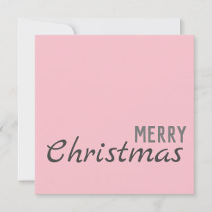 Merry Christmas Happy New Year Pink Holiday Card