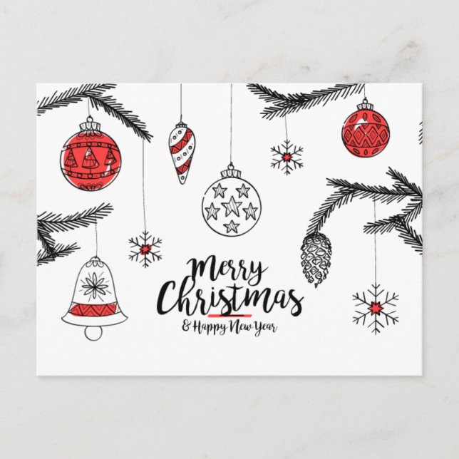 Merry Christmas & Happy New Year Postcard (Front)