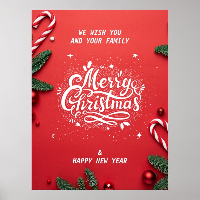 Merry christmas & happy new year poster (Front)