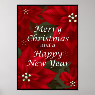 Merry Christmas Happy New Year Poster