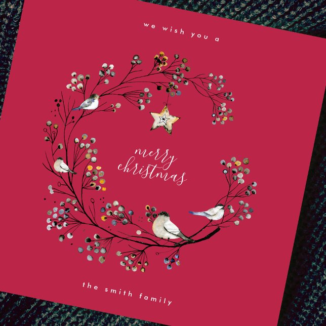 Merry Christmas | Happy New Year | RED Magenta Holiday Card (Creator Uploaded)