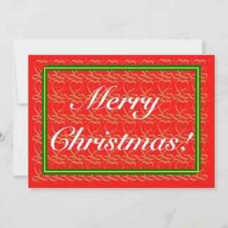 Merry Christmas&Happy New Year ~ribbon heart ~ Holiday Card