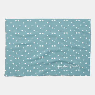 Merry Christmas & Happy New Year Rustic Snow Tea Towel