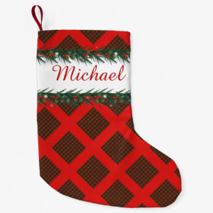 Merry Christmas & Happy New Year! Scotland Pattern Small Christmas Stocking