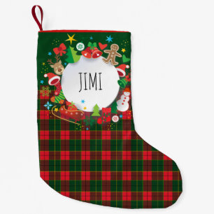 Merry Christmas & Happy New Year! Scotland Pattern Small Christmas Stocking