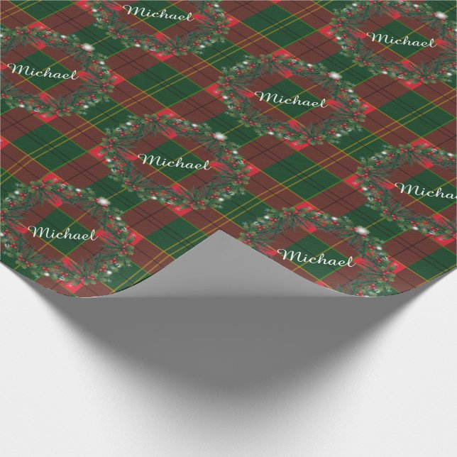 Merry Christmas & Happy New Year! Scotland Pattern Wrapping Paper (Corner)