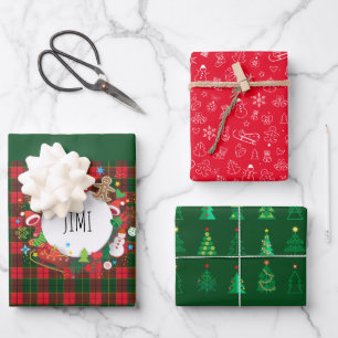 Merry Christmas & Happy New Year! Scotland Pattern Wrapping Paper Sheet