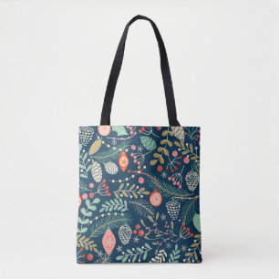 Merry Christmas, Happy New Year seamless pattern w Tote Bag