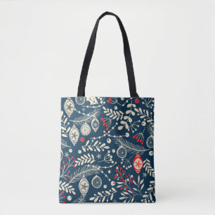 Merry Christmas, Happy New Year seamless pattern w Tote Bag