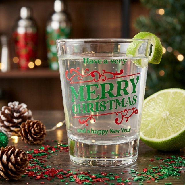 Merry Christmas & Happy New Year Shot Glass (Creator Uploaded)