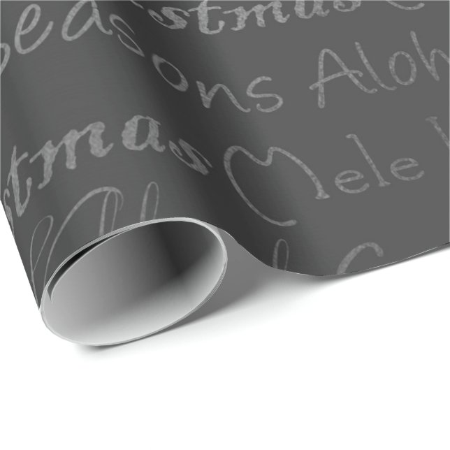 Merry Christmas Happy New Year Silver Grey Grey Wrapping Paper (Roll Corner)