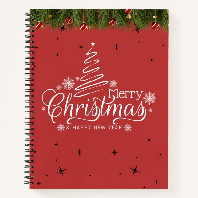 Merry Christmas & Happy New Year Spiral Notebook. Notebook (Front)