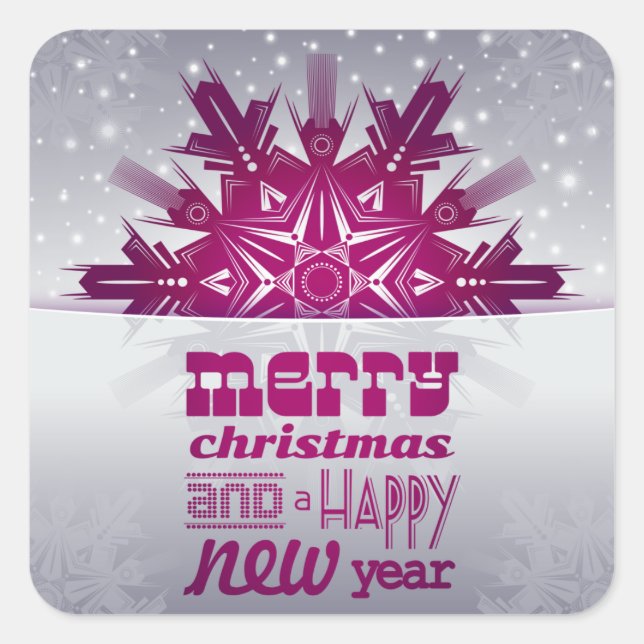 merry christmas happy new year stickers (Front)