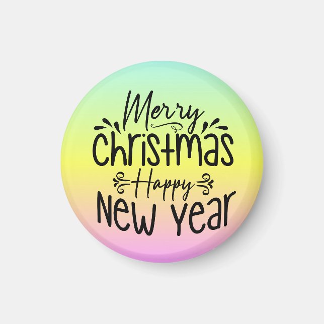 Merry Christmas Happy New Year  T-Shirt Magnet (Front)