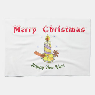Merry christmas Happy New Year        Tea Towel