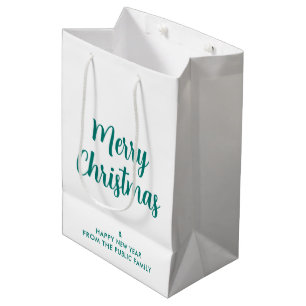 Merry Christmas Happy New Year Template Custom Medium Gift Bag