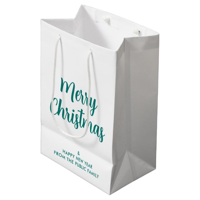 Merry Christmas Happy New Year Template Custom Medium Gift Bag (Front Angled)