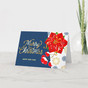 Merry Christmas Happy New Year Thank You Card