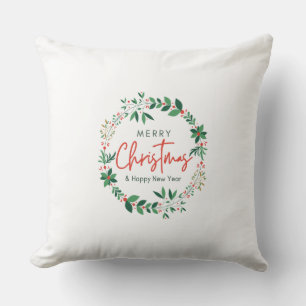 Merry Christmas & happy new year throw pillow