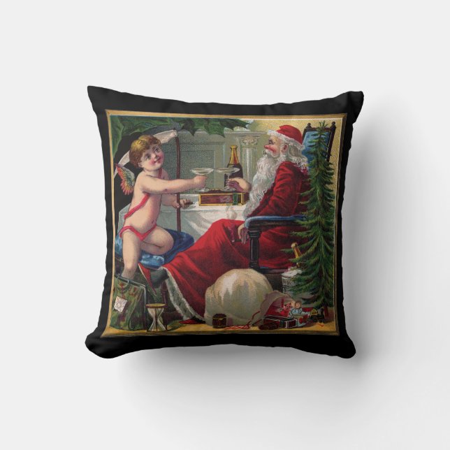 Merry Christmas & Happy New Year Throw Pillow (Front)
