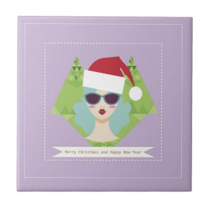 merry christmas happy new year tile