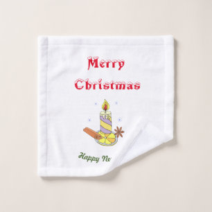 Merry christmas Happy New Year Wash Cloth