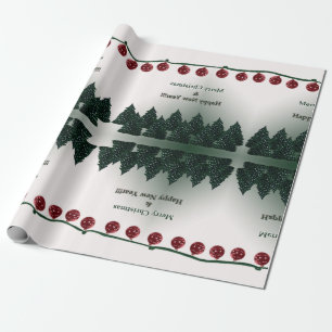 Merry Christmas, Happy New Year Wrapping Paper