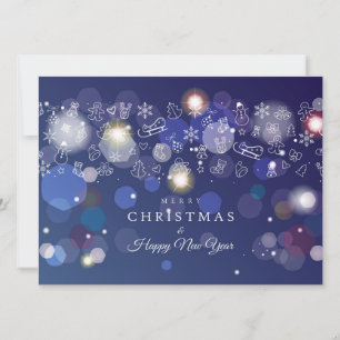 Merry Christmas & Happy New Year! XMAS Blue Card