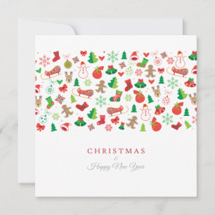 Merry Christmas & Happy New Year! XMAS White Card