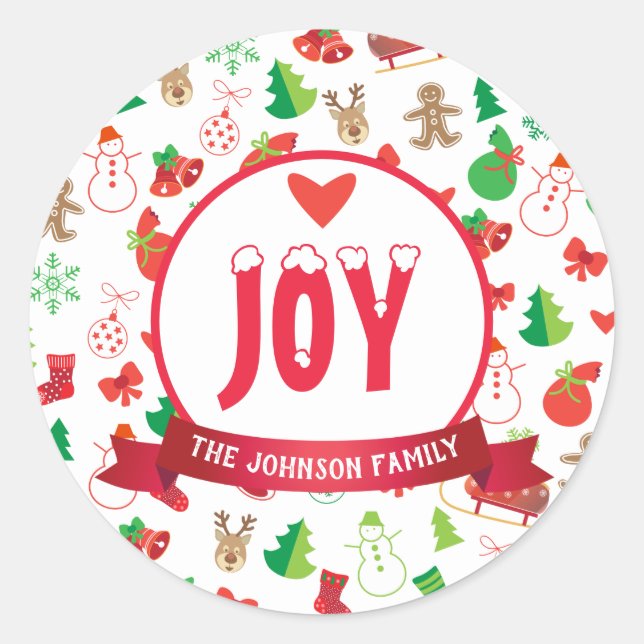 Merry Christmas & Happy New Year! XMAS Wishes Classic Round Sticker (Front)