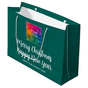 Merry Christmas Happy New Year Your Logo Here Large Gift Bag