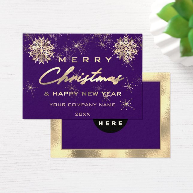 Merry Christmas Happy NewYear Insert Logo Purple (Desk)