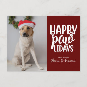 MERRY CHRISTMAS Happy Paw-lidays Holiday Postcard