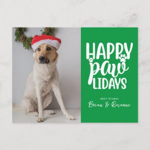 MERRY CHRISTMAS Happy Paw-lidays Holiday Postcard