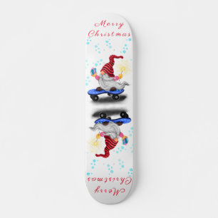 Merry Christmas - Happy Skater Gnome with Gifts Skateboard