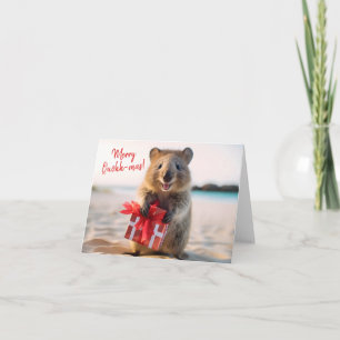 Merry Christmas Happy Smiling Quokka Selfie -  Card