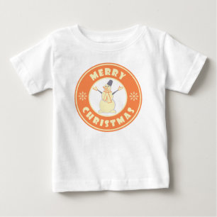 Merry Christmas happy snowman famous coffe style Baby T-Shirt