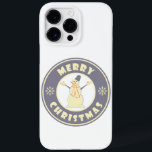 Merry Christmas happy snowman famous coffe style Case-Mate iPhone 14 Pro Max Case<br><div class="desc">Famous coffe style logo with Merry Christmas typography</div>